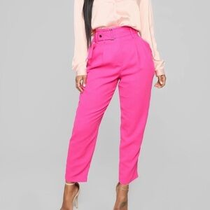 NWOT Fashion Nova Vibrant Pink Cropped Pants